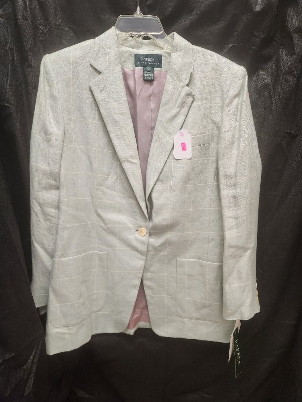 Lauren Ralph Lauren Seafoam Green Windowpane blazer -SK-003